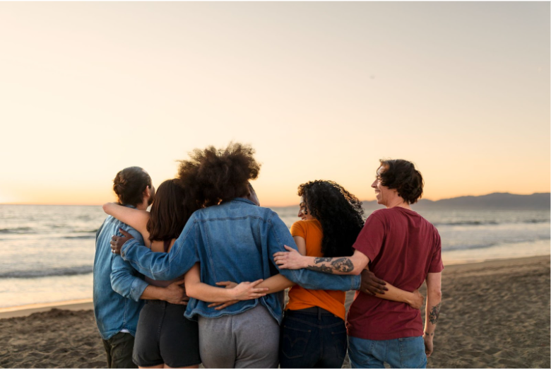 A group of persons enjoying after getting treated for substance abuse