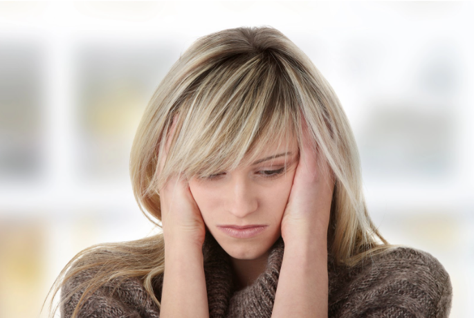 Young women in depression due to tramadol addiction