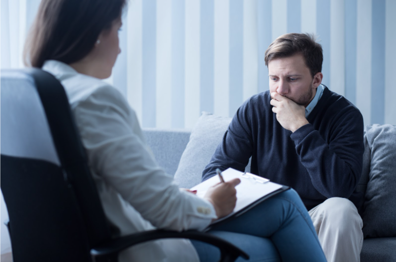 A man dealing with mental health issues