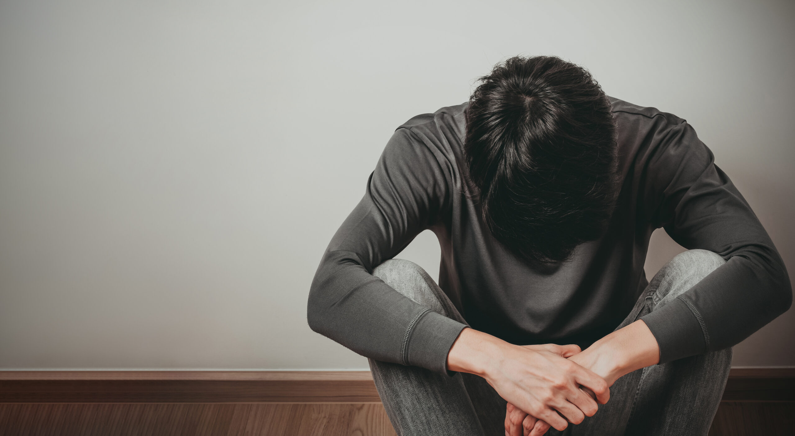 man depressed having an anxiety attack